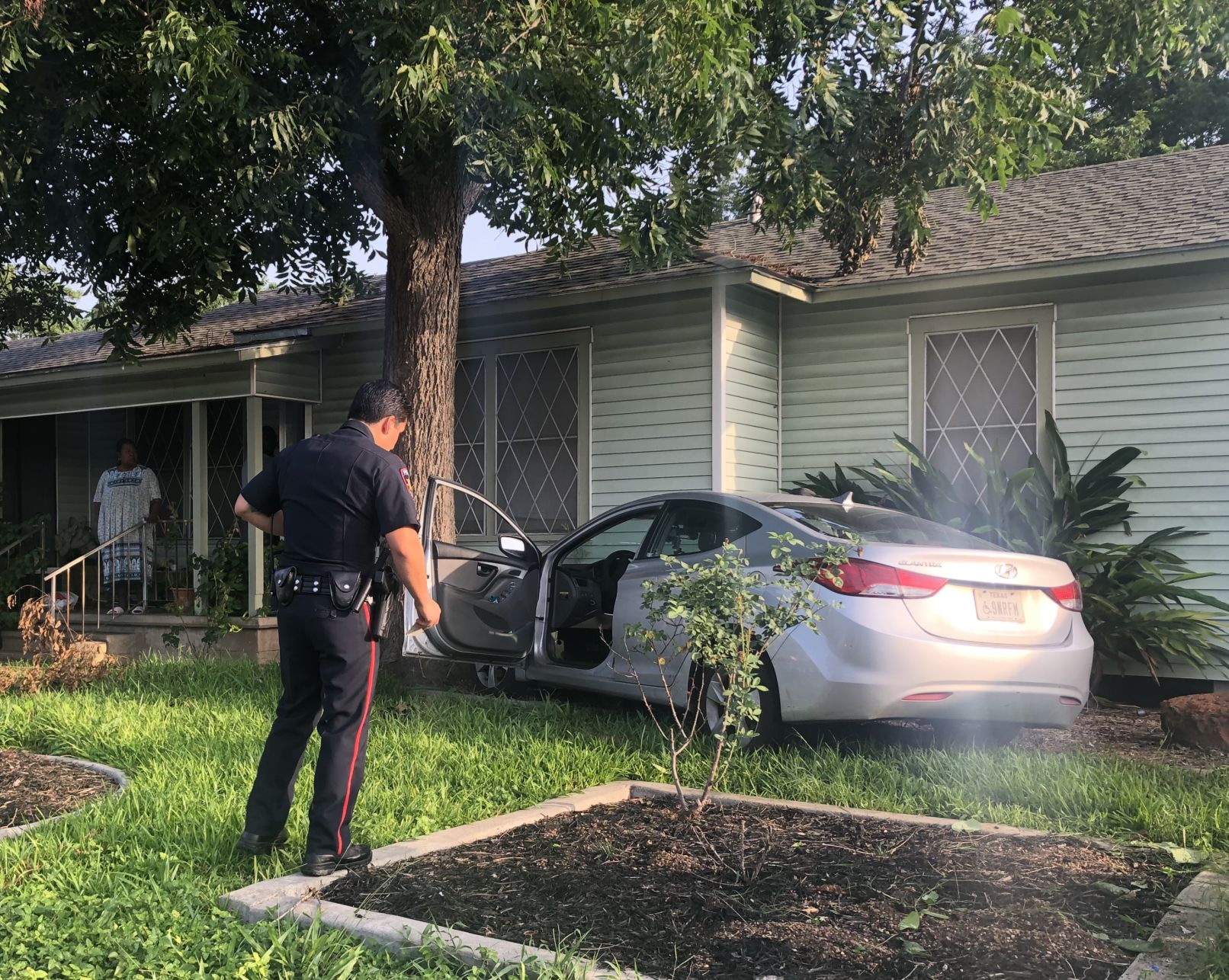 Officers arrested a person suspected of driving this silver car